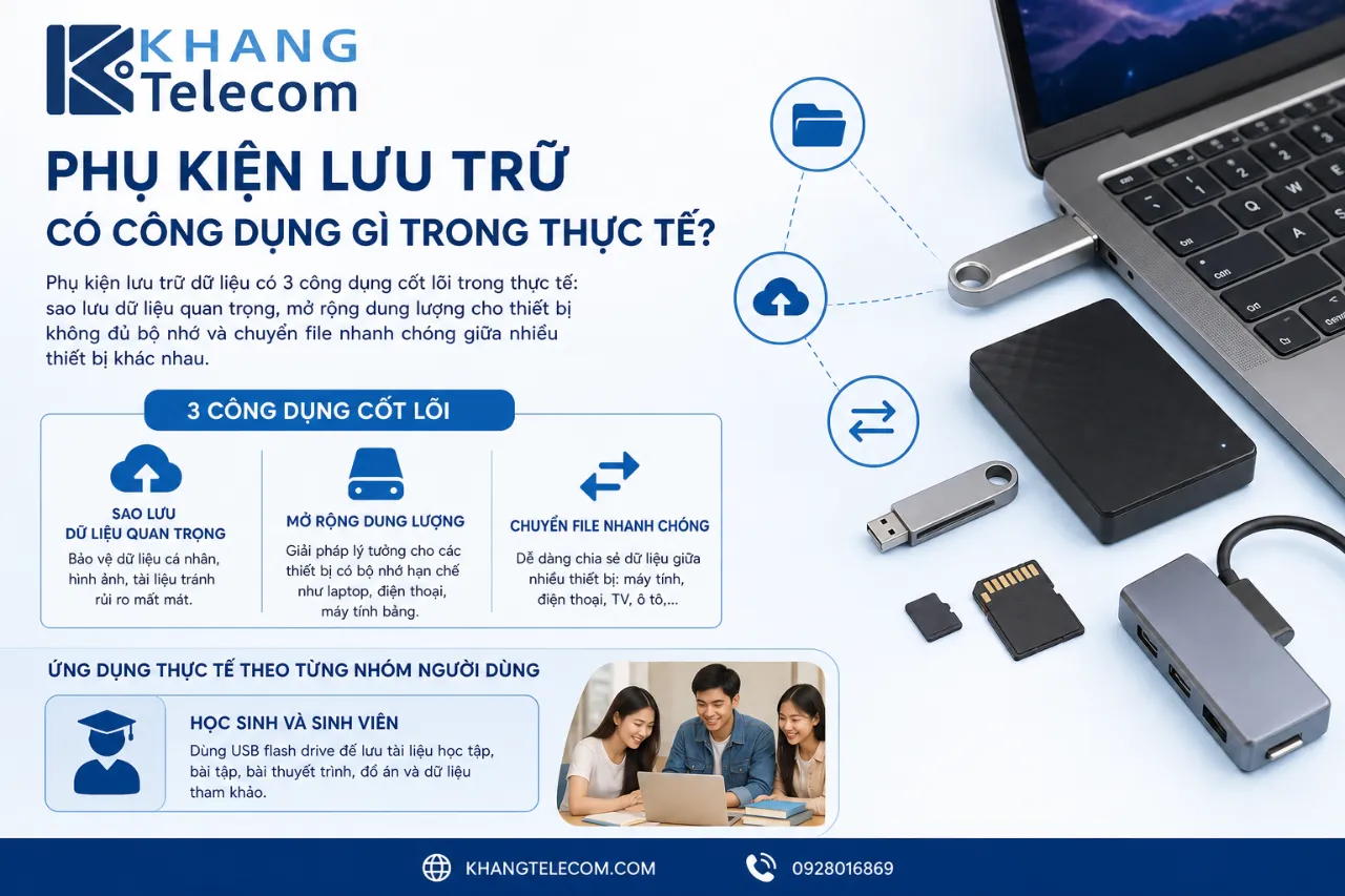 Phụ kiện lưu trữ có công dụng gì trong thực tế?