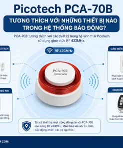Còi Báo Động Picotech PCA-70B: 115dB, Không Dây, 433MHz