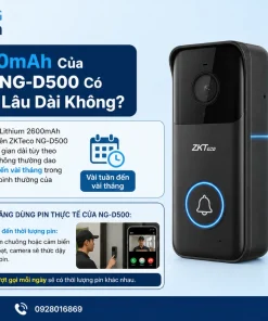 Camera Chuông Cửa ZKTeco NG-D500: Full HD 1080P, H.265, WiFi 2.4GHz