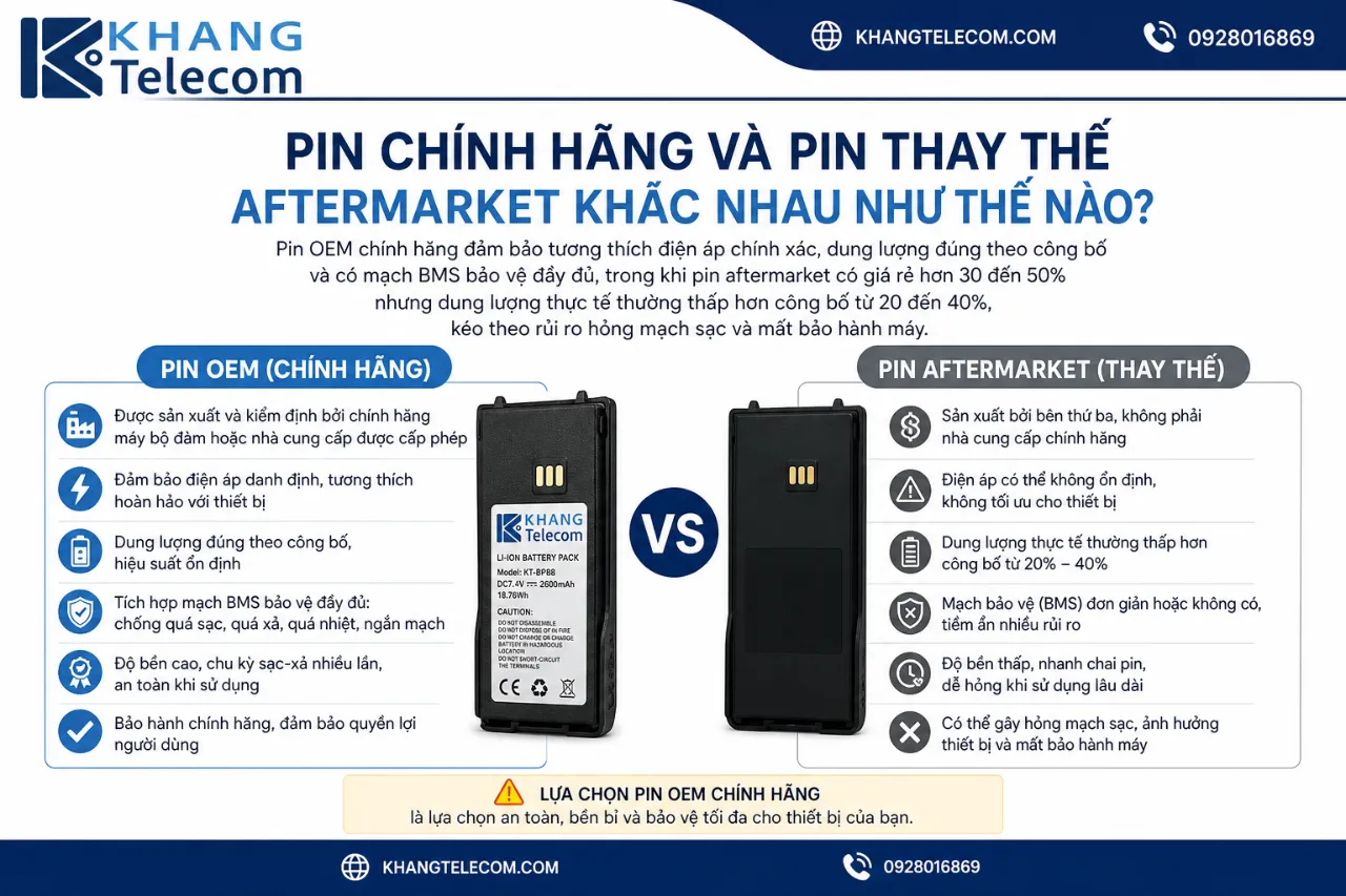 Pin Chính Hãng Và Pin Thay Thế Aftermarket Khác Nhau Như Thế Nào?