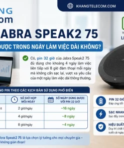 Loa Hội Nghị Jabra Speak2 75 MS Teams: Bluetooth, USB-C, 32 Giờ