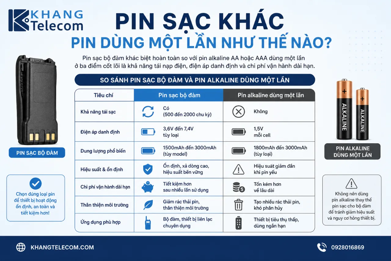 Pin Sạc Khác Pin Dùng Một Lần Như Thế Nào?