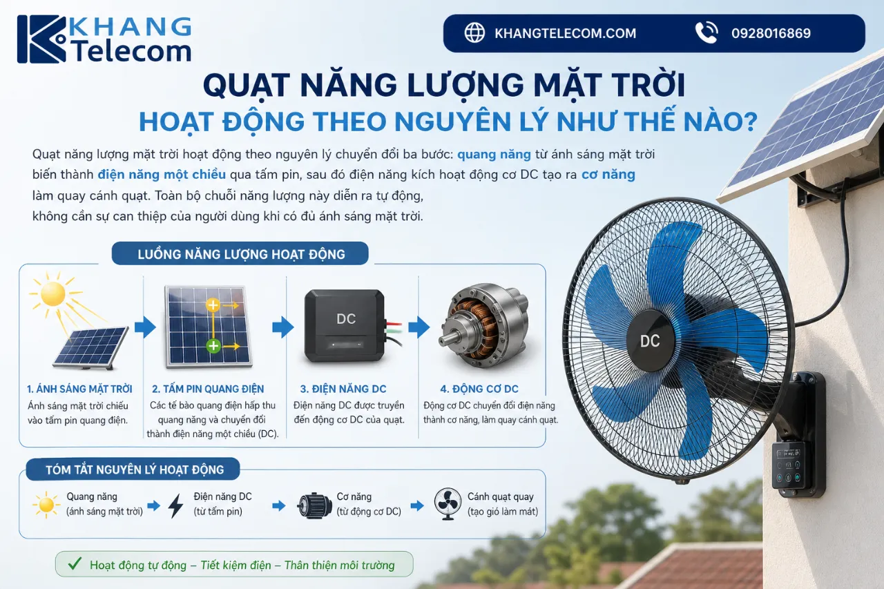 Quạt Năng Lượng Mặt Trời Hoạt Động Theo Nguyên Lý Như Thế Nào?