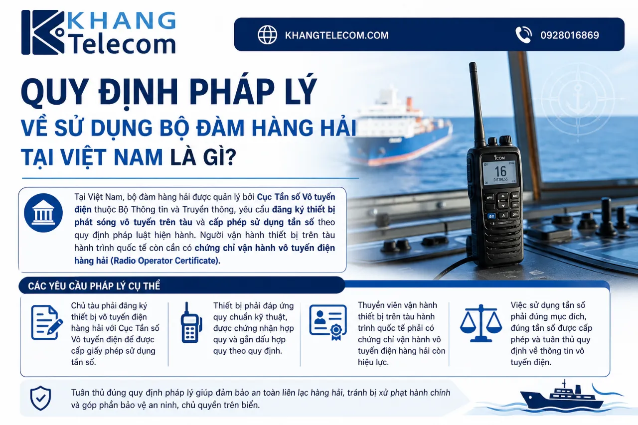 Quy định pháp lý về sử dụng bộ đàm hàng hải tại Việt Nam là gì?
