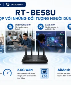 Bộ Phát Wifi 7 Asus RT-BE58U: BE3600, 2.5G WAN, AiMesh, USB 3.2