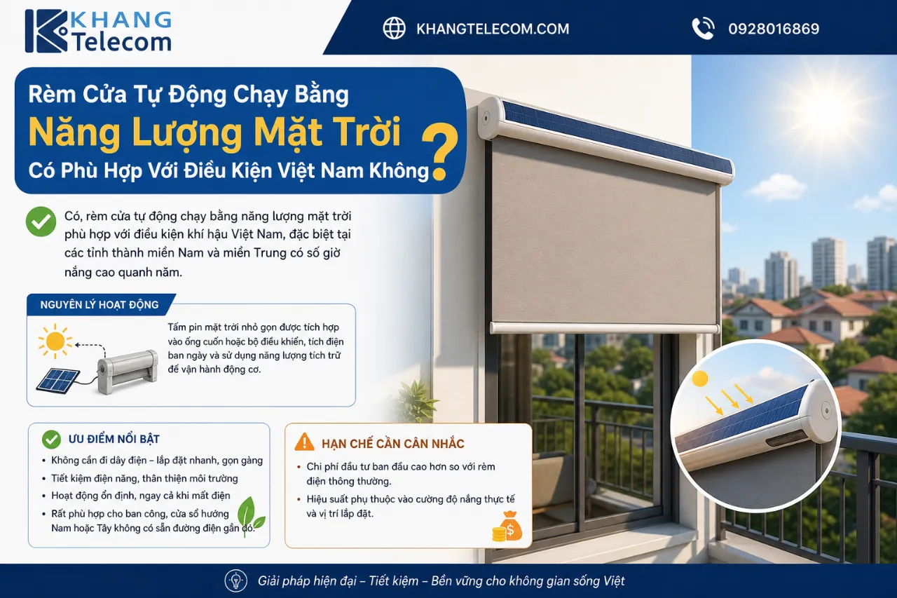 Rèm Cửa Tự Động Chạy Bằng Năng Lượng Mặt Trời Có Phù Hợp Với Điều Kiện Việt Nam Không?