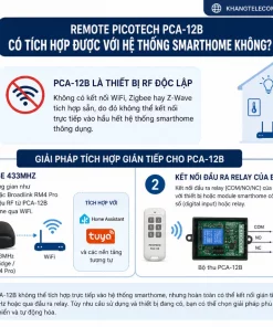 Remote Không Dây Picotech PCA-12B: 433MHz, 100m, DC12V