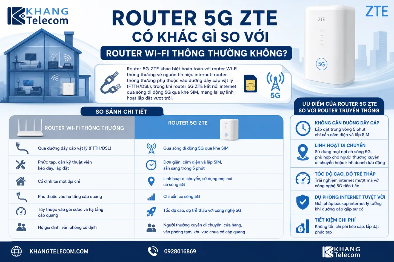 Router 5G ZTE Có Khác Gì So Với Router Wi-Fi Thông Thường Không?