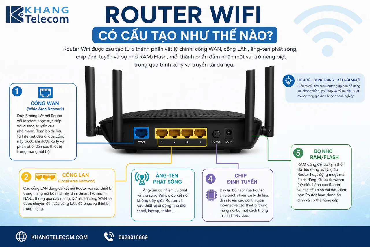 Router Wifi có cấu tạo như thế nào?