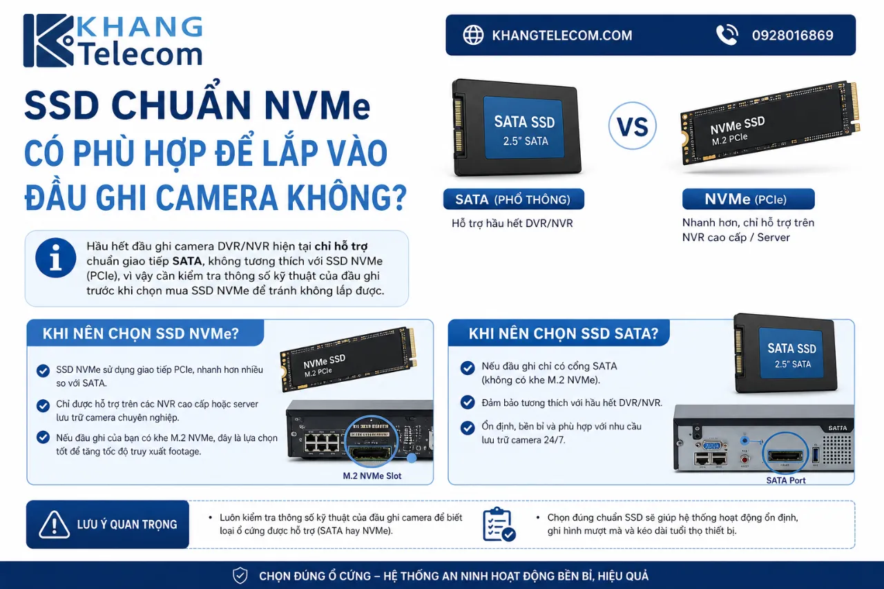 SSD Chuẩn NVMe Có Phù Hợp Để Lắp Vào Đầu Ghi Camera Không?