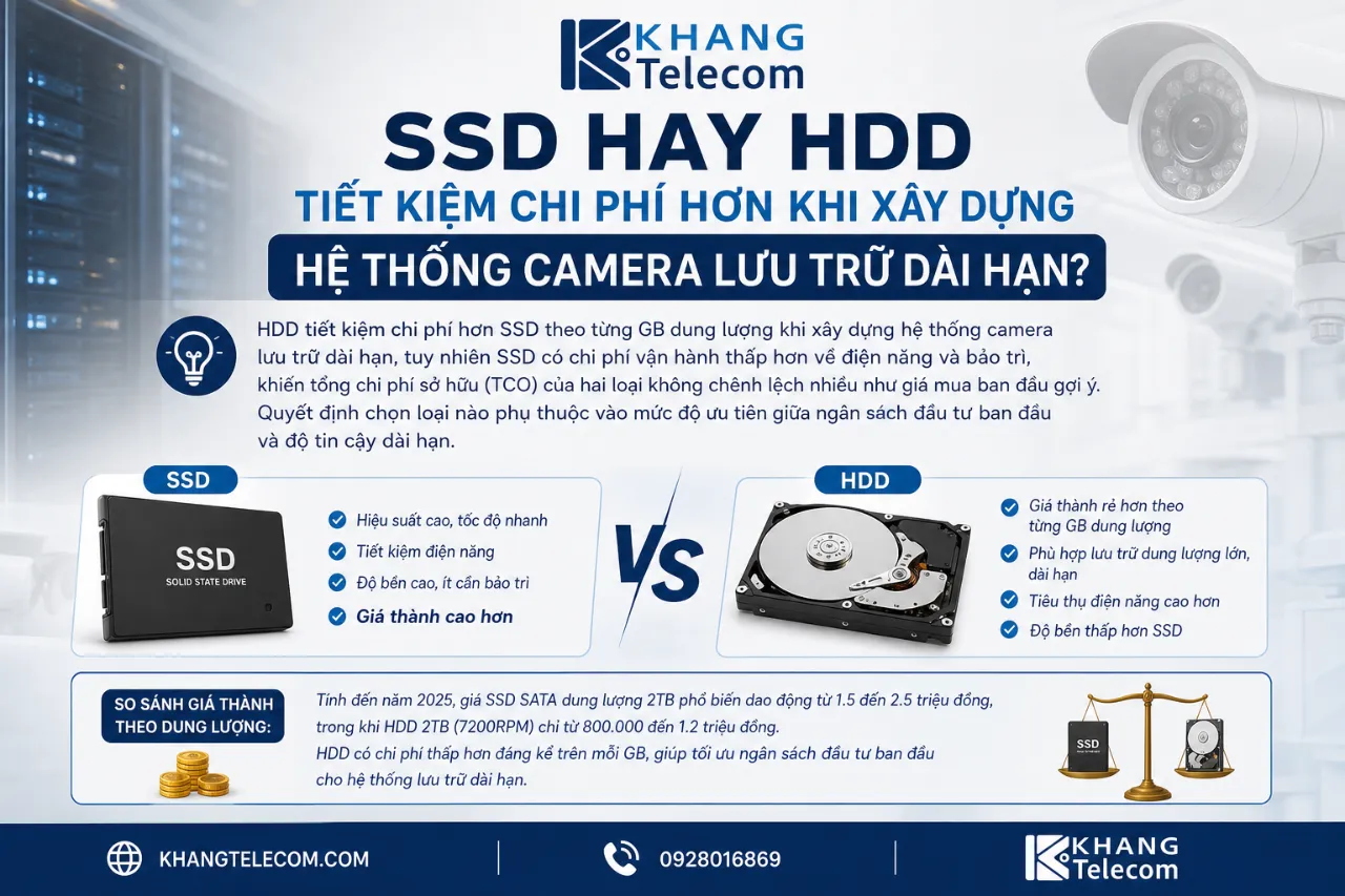SSD Hay HDD Tiết Kiệm Chi Phí Hơn Khi Xây Dựng Hệ Thống Camera Lưu Trữ Dài Hạn?