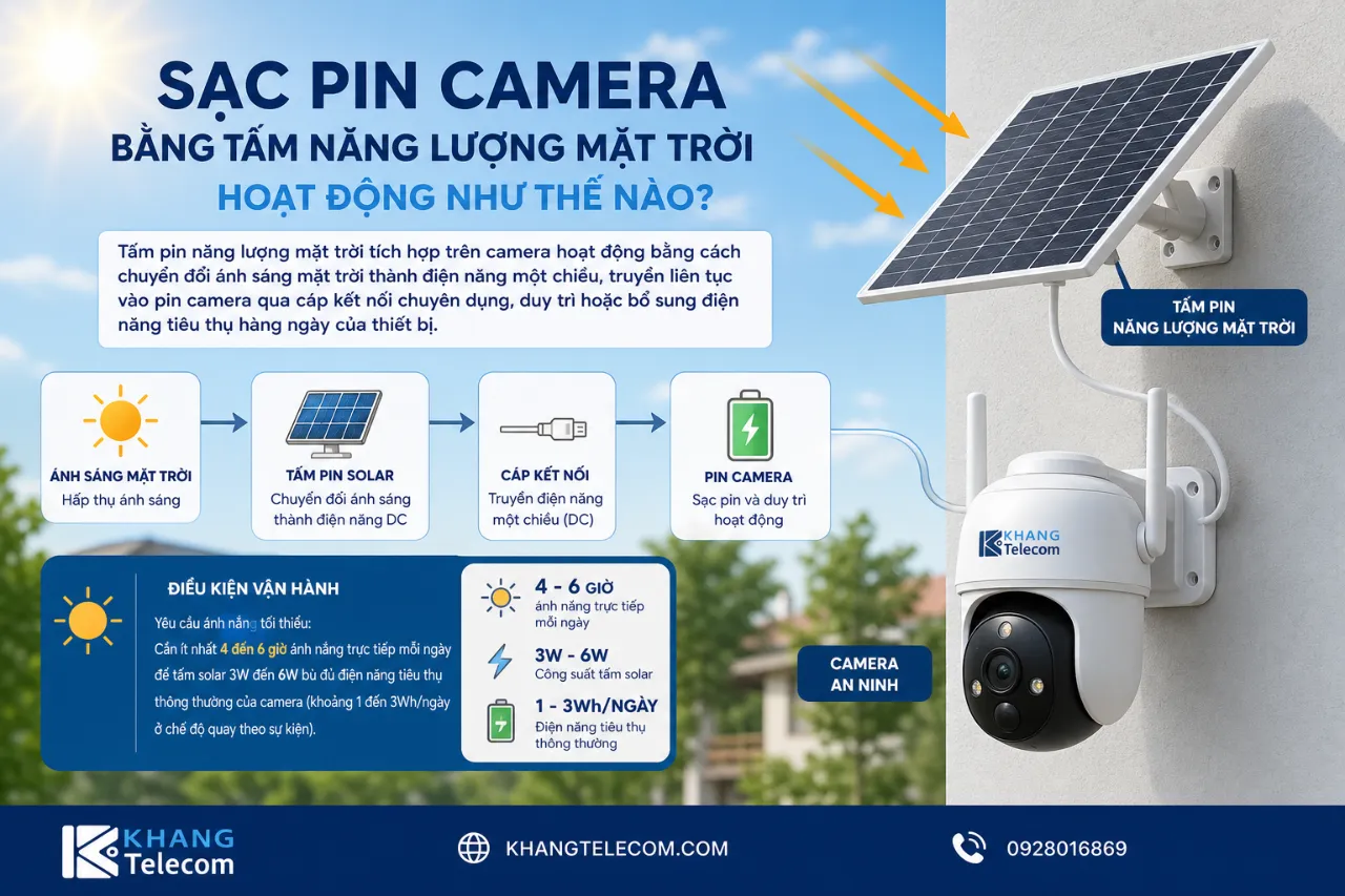 Sạc Pin Camera Bằng Tấm Năng Lượng Mặt Trời Hoạt Động Như Thế Nào?