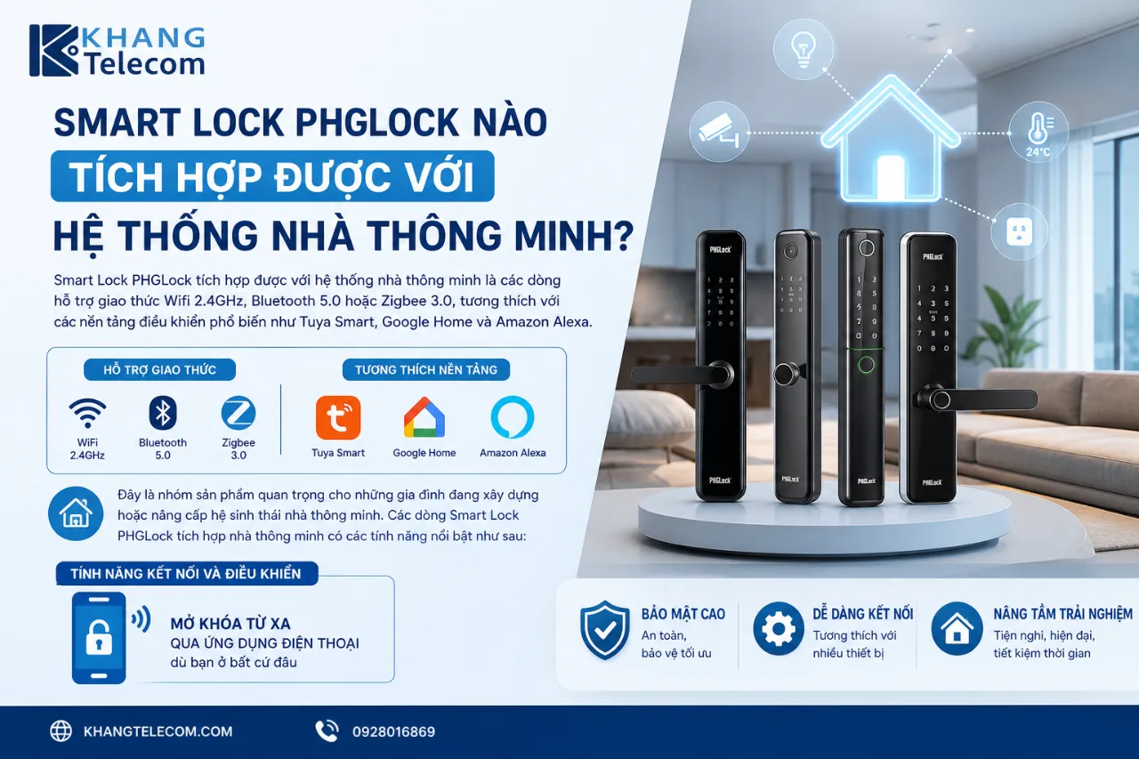 Smart Lock PHGLock Nào Tích Hợp Được Với Hệ Thống Nhà Thông Minh?