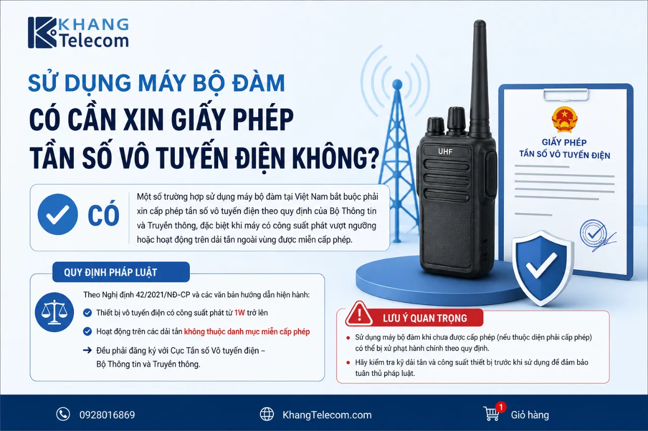 Sử Dụng Máy Bộ Đàm Có Cần Xin Giấy Phép Tần Số Vô Tuyến Điện Không?