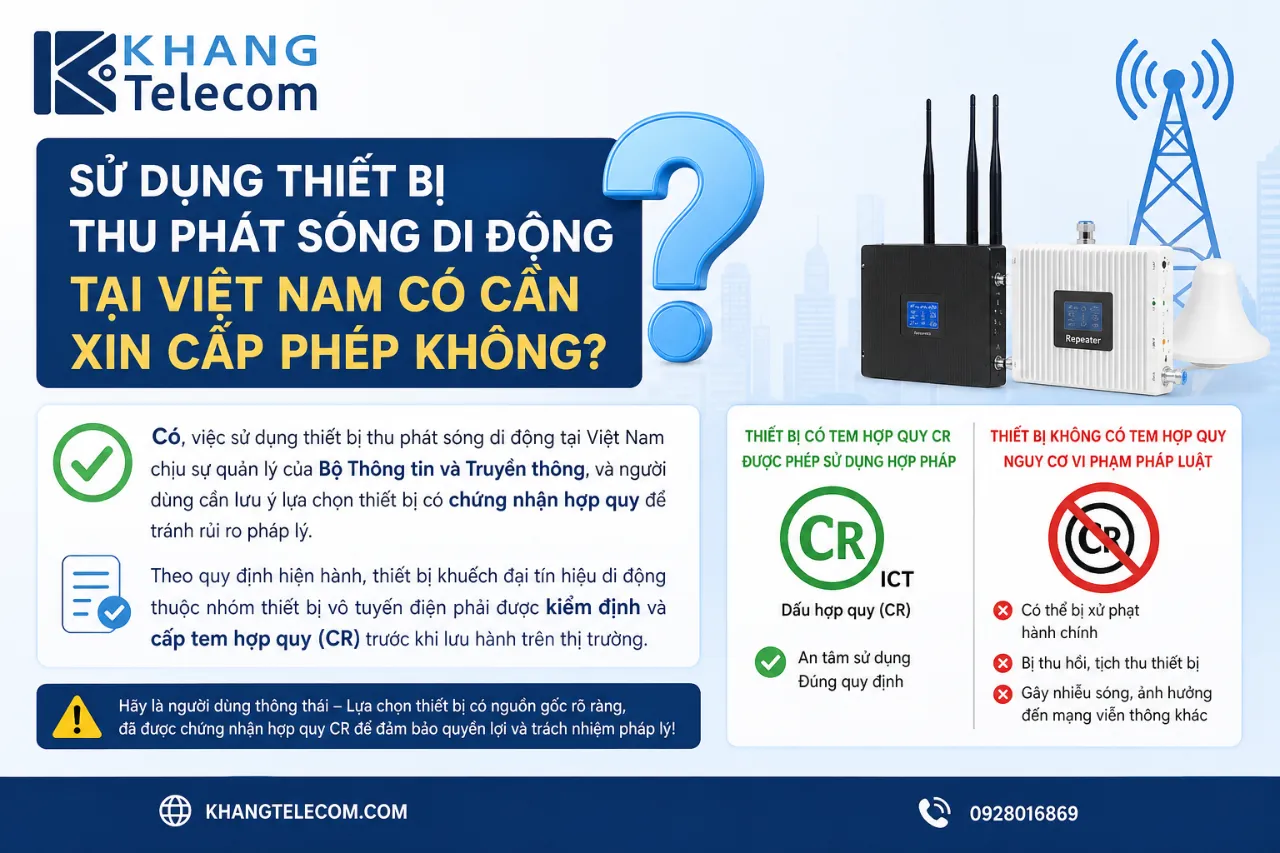 Sử dụng thiết bị thu phát sóng di động tại Việt Nam có cần xin cấp phép không?