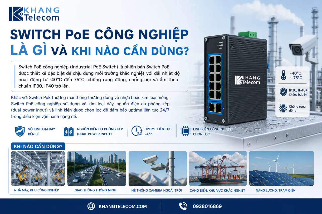 Switch PoE Công Nghiệp Là Gì Và Khi Nào Cần Dùng?