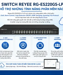 Switch Mạng 20 Cổng Reyee RG-ES220GS-LP: PoE 130W, Cloud