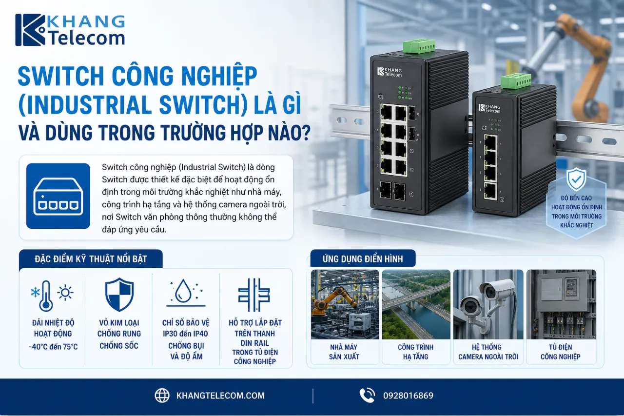 Switch công nghiệp (Industrial Switch) là gì và dùng trong trường hợp nào?