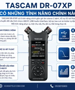 Máy Ghi Âm TASCAM DR-07XP: Micro Stereo, USB Audio, Giá Bán