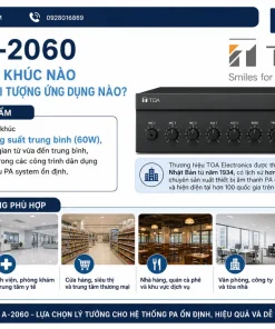 Mixer Amplifier TOA A-2060: 60W, MIC/AUX, 70V/100V