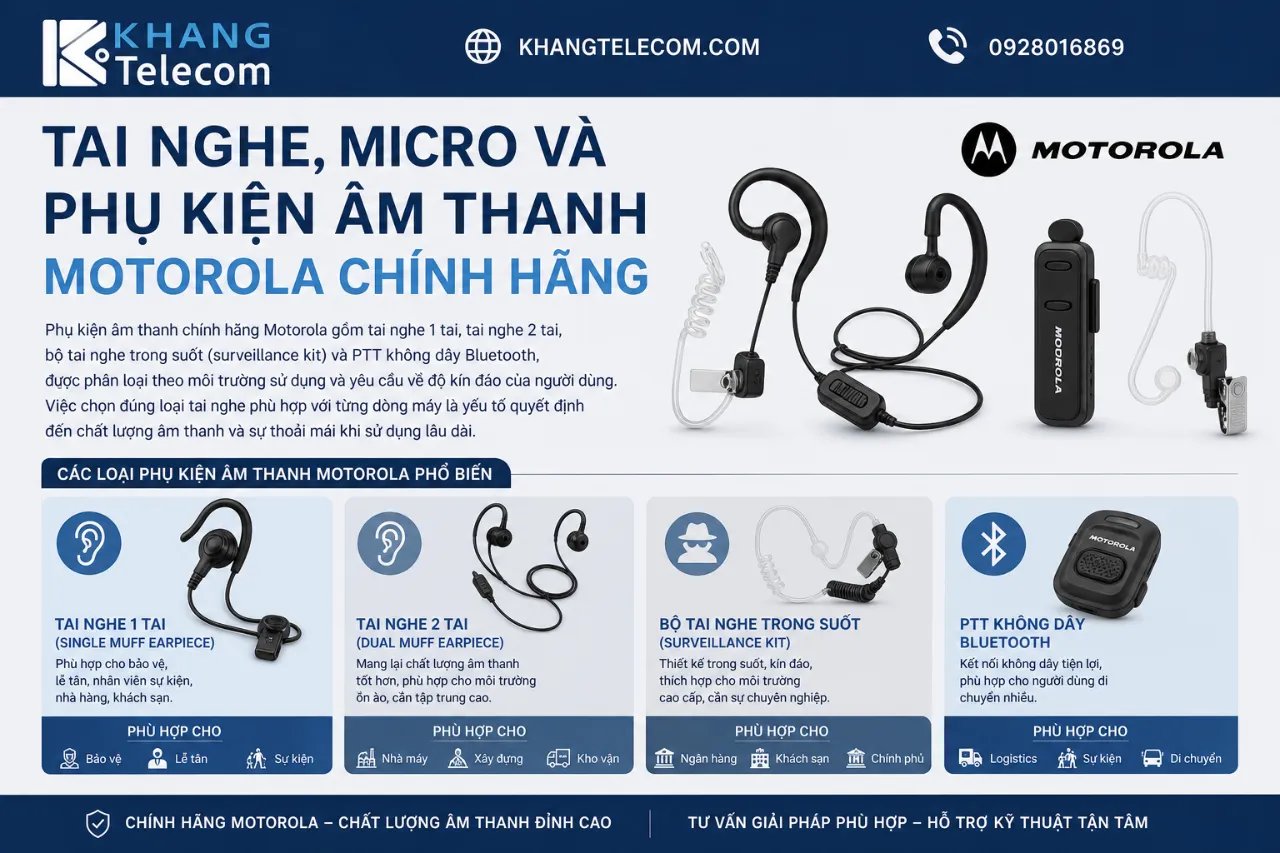 Tai Nghe, Micro Và Phụ Kiện Âm Thanh Motorola Chính Hãng
