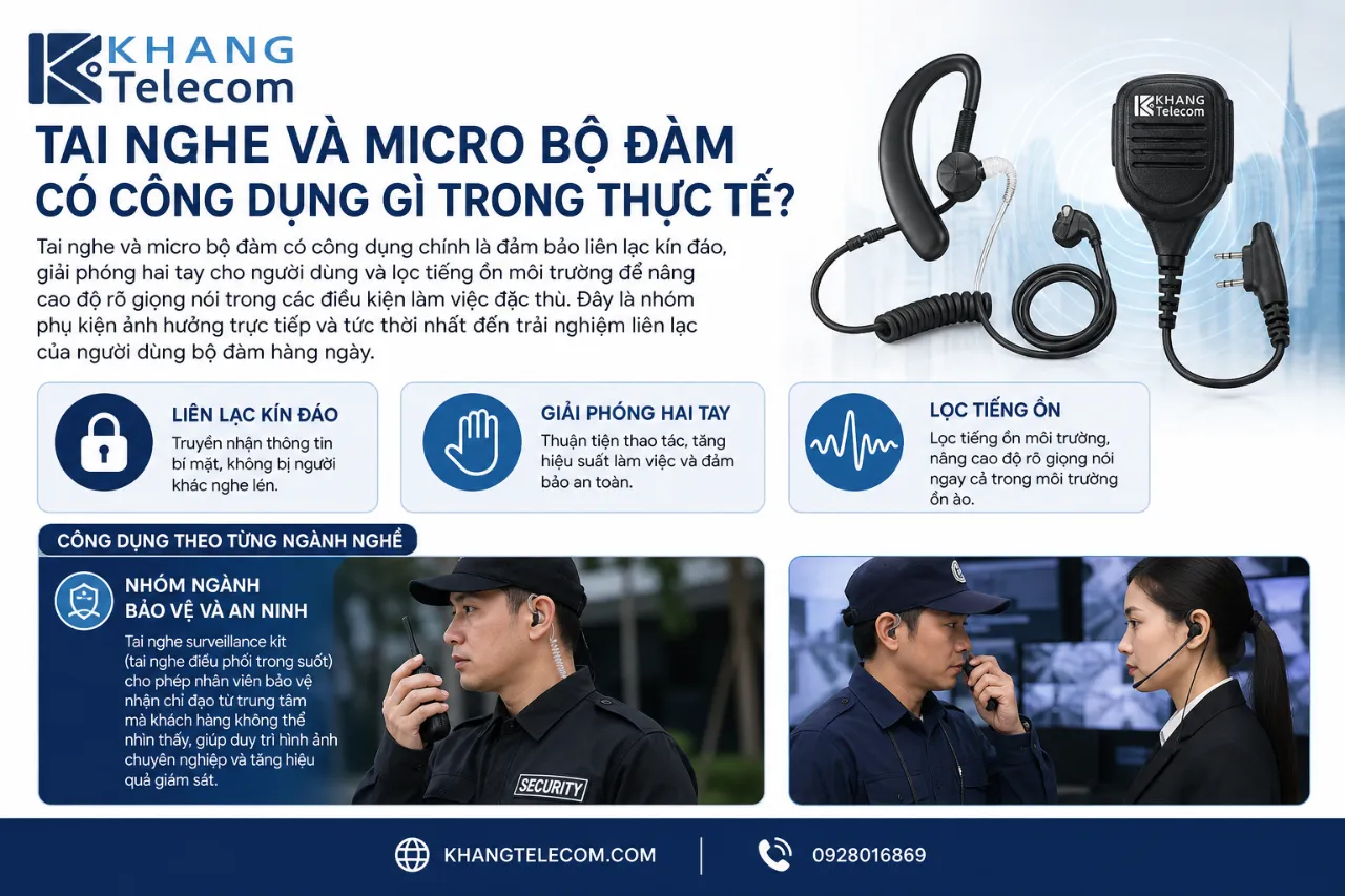 Tai nghe và micro bộ đàm có công dụng gì trong thực tế?
