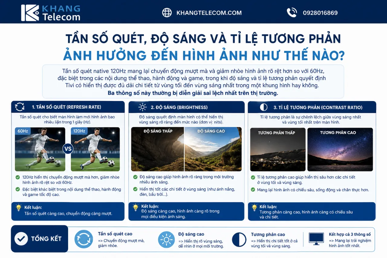 Tần Số Quét, Độ Sáng Và Tỉ Lệ Tương Phản Ảnh Hưởng Đến Hình Ảnh Như Thế Nào?