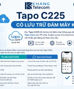 Camera Wifi Tapo C225: 2K QHD, Xoay 360°, AI, Thẻ 512GB, Riêng Tư