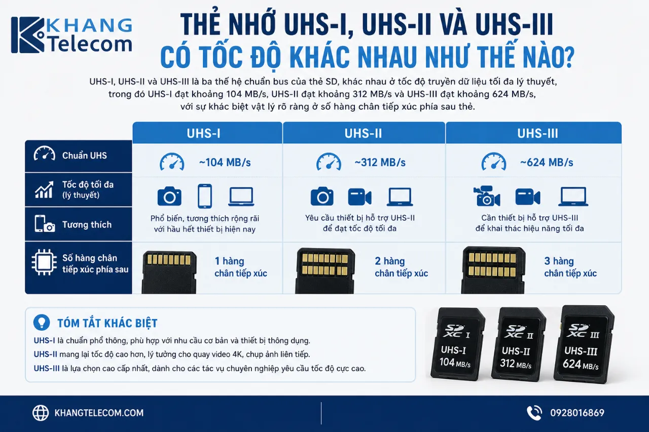 Thẻ Nhớ UHS-I, UHS-II Và UHS-III Có Tốc Độ Khác Nhau Như Thế Nào?