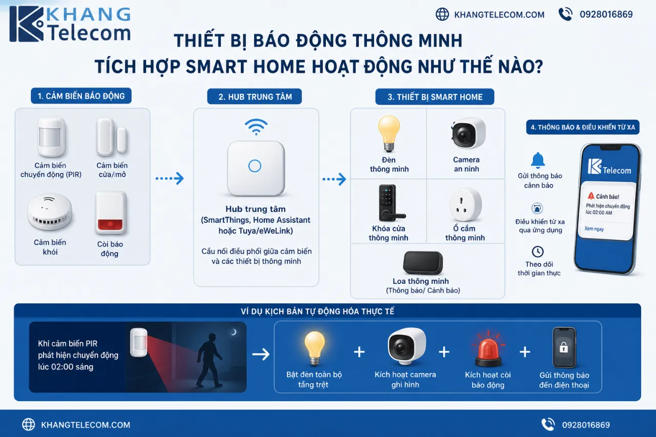 Thiết Bị Báo Động Thông Minh Tích Hợp Smart Home Hoạt Động Như Thế Nào?