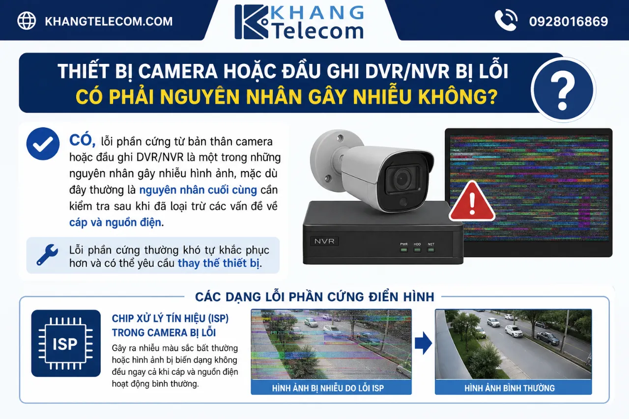 Thiết Bị Camera Hoặc Đầu Ghi DVR/NVR Bị Lỗi Có Phải Nguyên Nhân Gây Nhiễu Không?