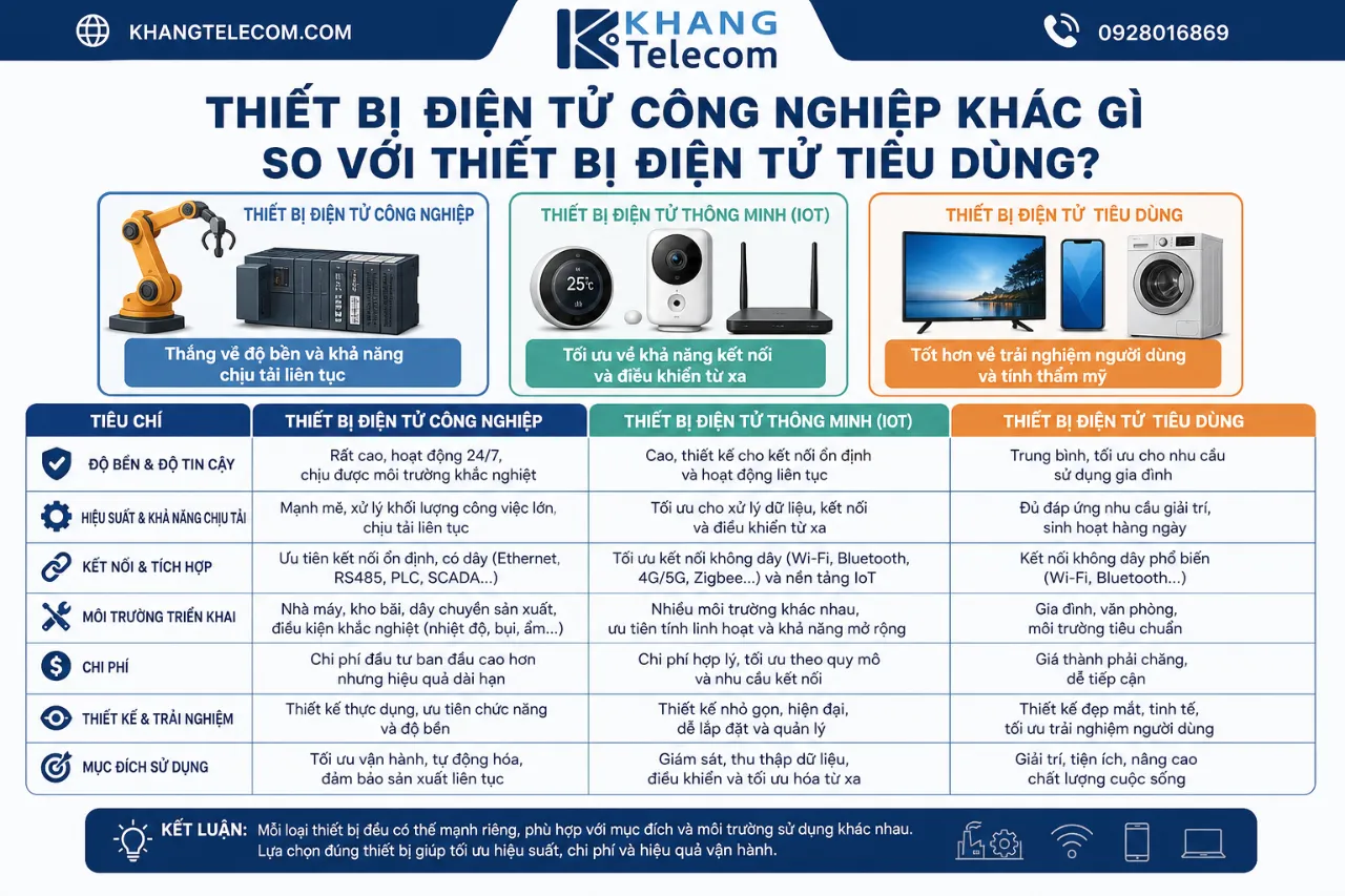 Thiết Bị Điện Tử Công Nghiệp Khác Gì So Với Thiết Bị Điện Tử Tiêu Dùng?