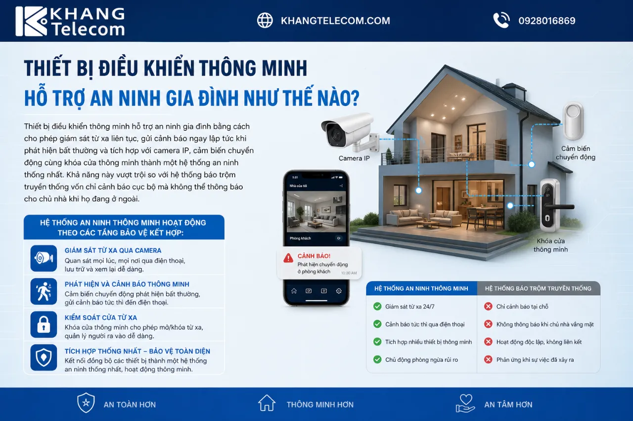 Thiết Bị Điều Khiển Thông Minh Hỗ Trợ An Ninh Gia Đình Như Thế Nào?