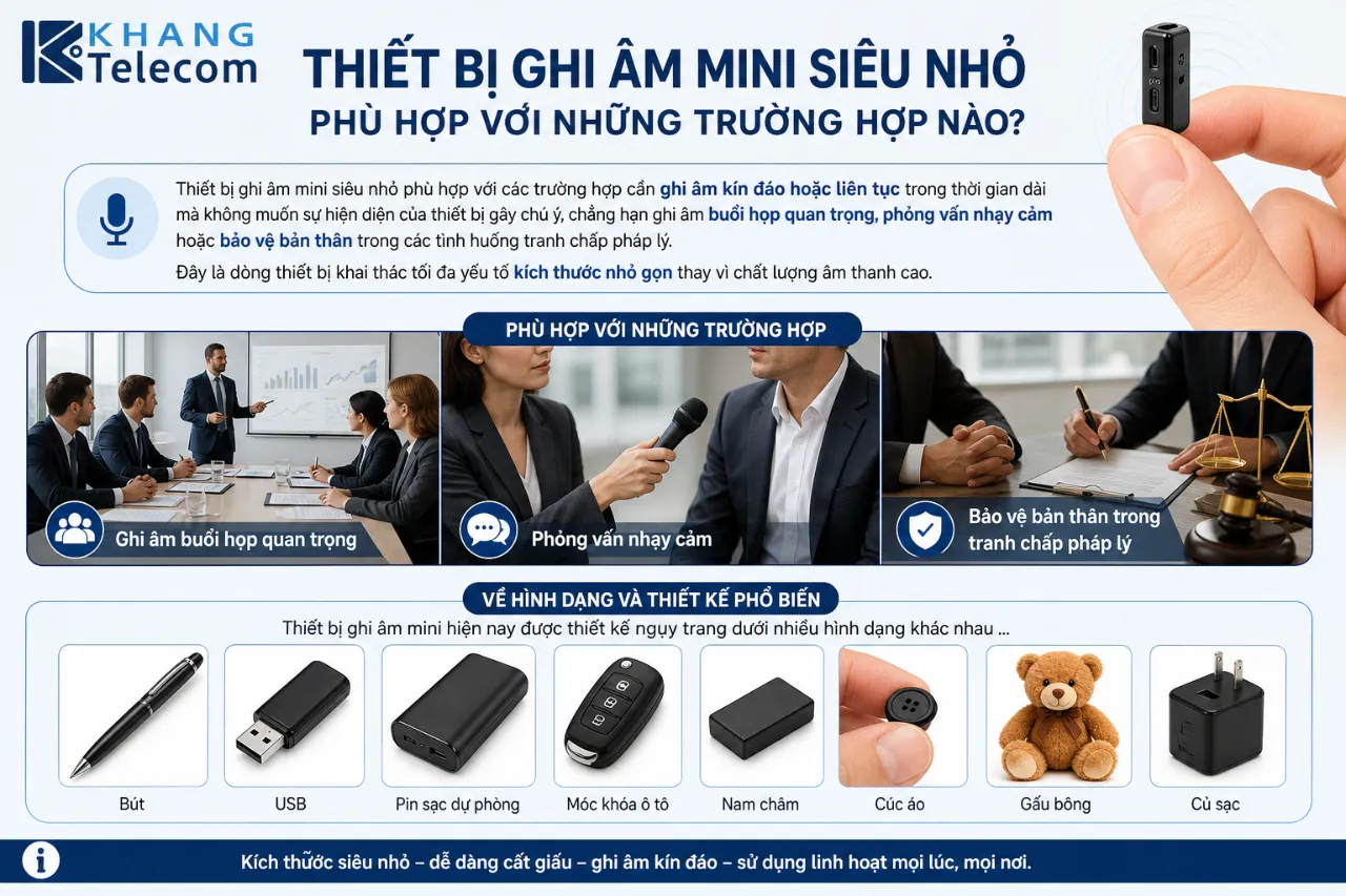 Thiết Bị Ghi Âm Mini Siêu Nhỏ Phù Hợp Với Những Trường Hợp Nào?