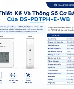 Cảm Biến Nhiệt Độ DS-PDTPH-E-WB: Không Dây, App, Pin AAA