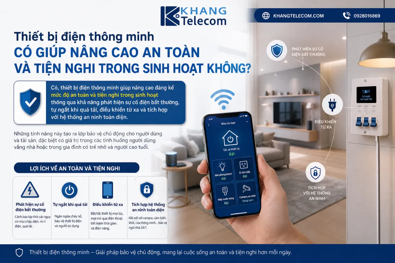 Thiết bị điện thông minh có giúp nâng cao an toàn và tiện nghi trong sinh hoạt không?