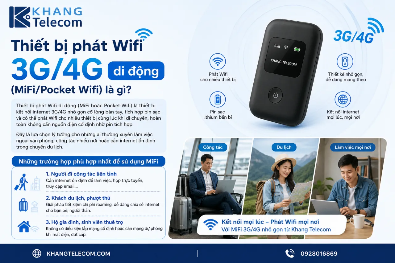 Thiết bị phát Wifi 3G/4G di động (MiFi/Pocket Wifi) là gì?