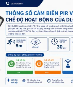 Đèn Led Cảm Ứng DL016 30cm: 20 LED, PIR 5m, Pin AA