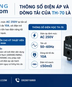 Cảm Biến Nhiệt Độ Có Dây TH-70: 70°C, NC, 250VAC