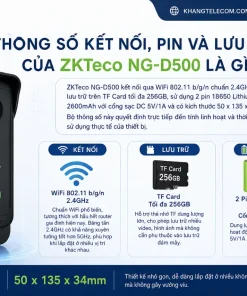 Camera Chuông Cửa ZKTeco NG-D500: Full HD 1080P, H.265, WiFi 2.4GHz