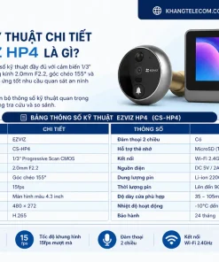 Bộ Chuông Cửa Màn Hình Không Dây EZVIZ HP4: 1080P, Pin 4600mAh