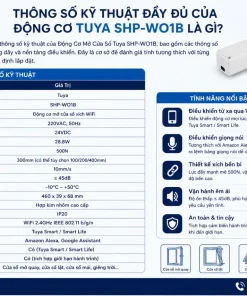Động Cơ Mở Cửa Sổ Tuya SHP-WO1B: Wifi, 50kg, 50cm