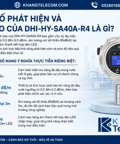 Đầu Báo Khói DHI-HY-SA40A-R4: Không Dây, 85dB, Pin 10 Năm