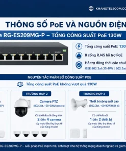 Switch Mạng 8 Cổng Reyee RG-ES209MG-P: 2.5G, PoE 130W, SFP+ 10G