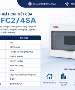 Tủ Điện Âm Tường Sino E4FC2/4SA: 2-4 Module, ABS, IP40, Đế Nhựa
