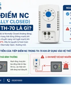 Cảm Biến Nhiệt Độ Có Dây TH-70: 70°C, NC, 250VAC