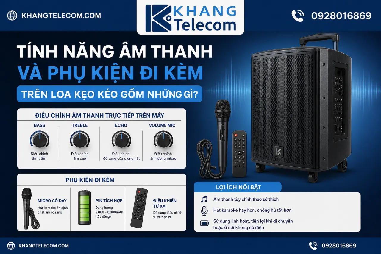 Tính Năng Âm Thanh Và Phụ Kiện Đi Kèm Trên Loa Kẹo Kéo Gồm Những Gì?
