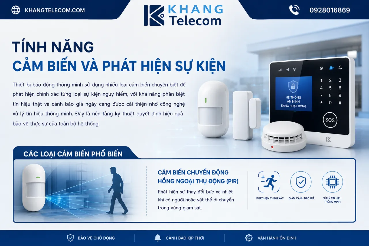 Tính Năng Cảm Biến Và Phát Hiện Sự Kiện