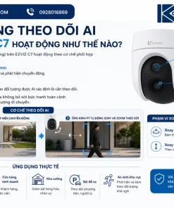 Camera 2 Ống Kính EZVIZ C7: 2K+ Kép, WiFi 6, H.265, Theo Dõi AI