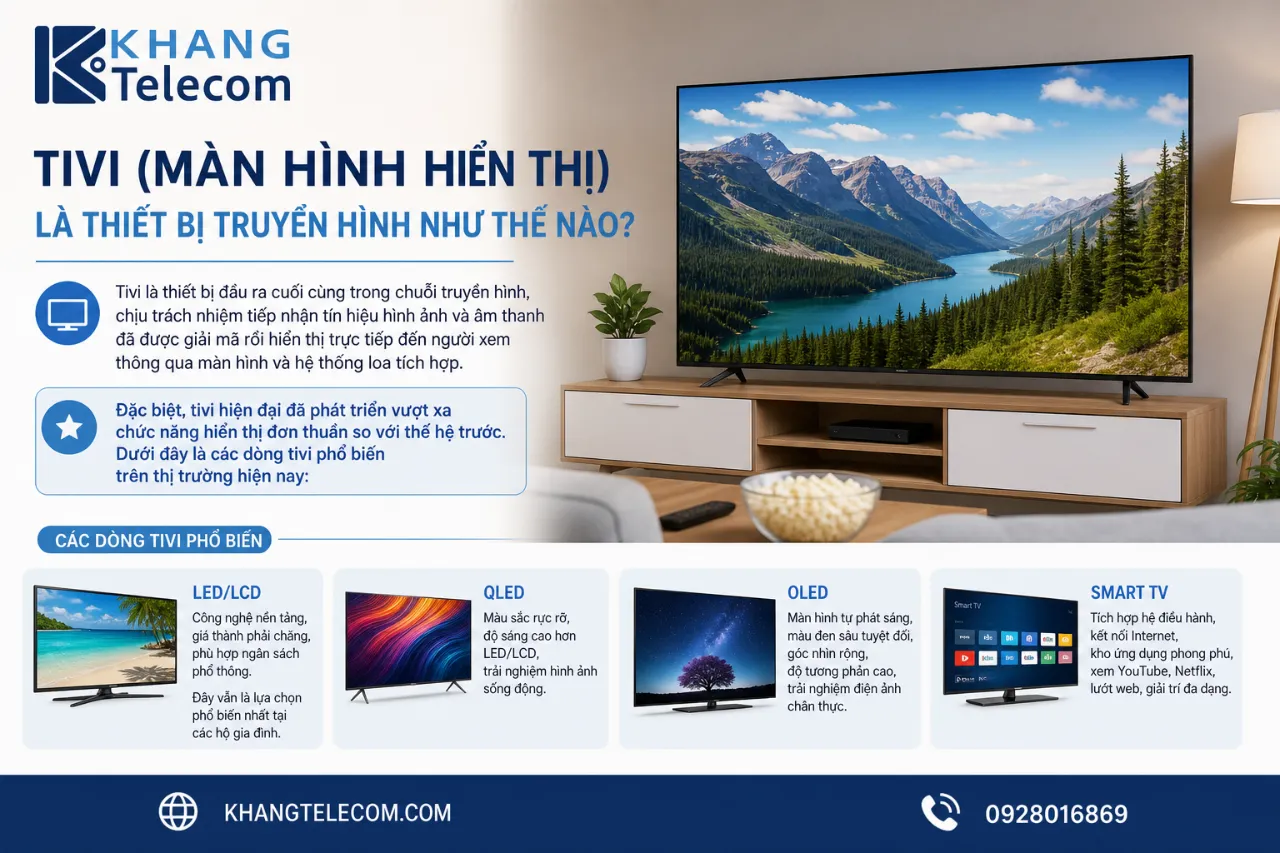 Tivi (màn hình hiển thị) là thiết bị truyền hình như thế nào?